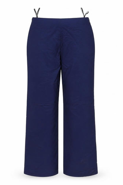 Front view of Nicowa women’s blue polyamide trousers, size UK 14, 31-inch leg regular zip