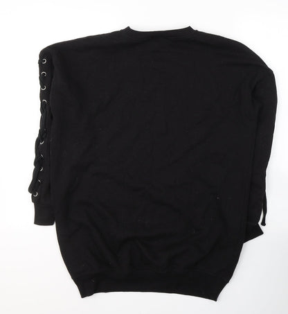 Primark Womens Black  Polyester Pullover Sweatshirt Size 10  Pullover