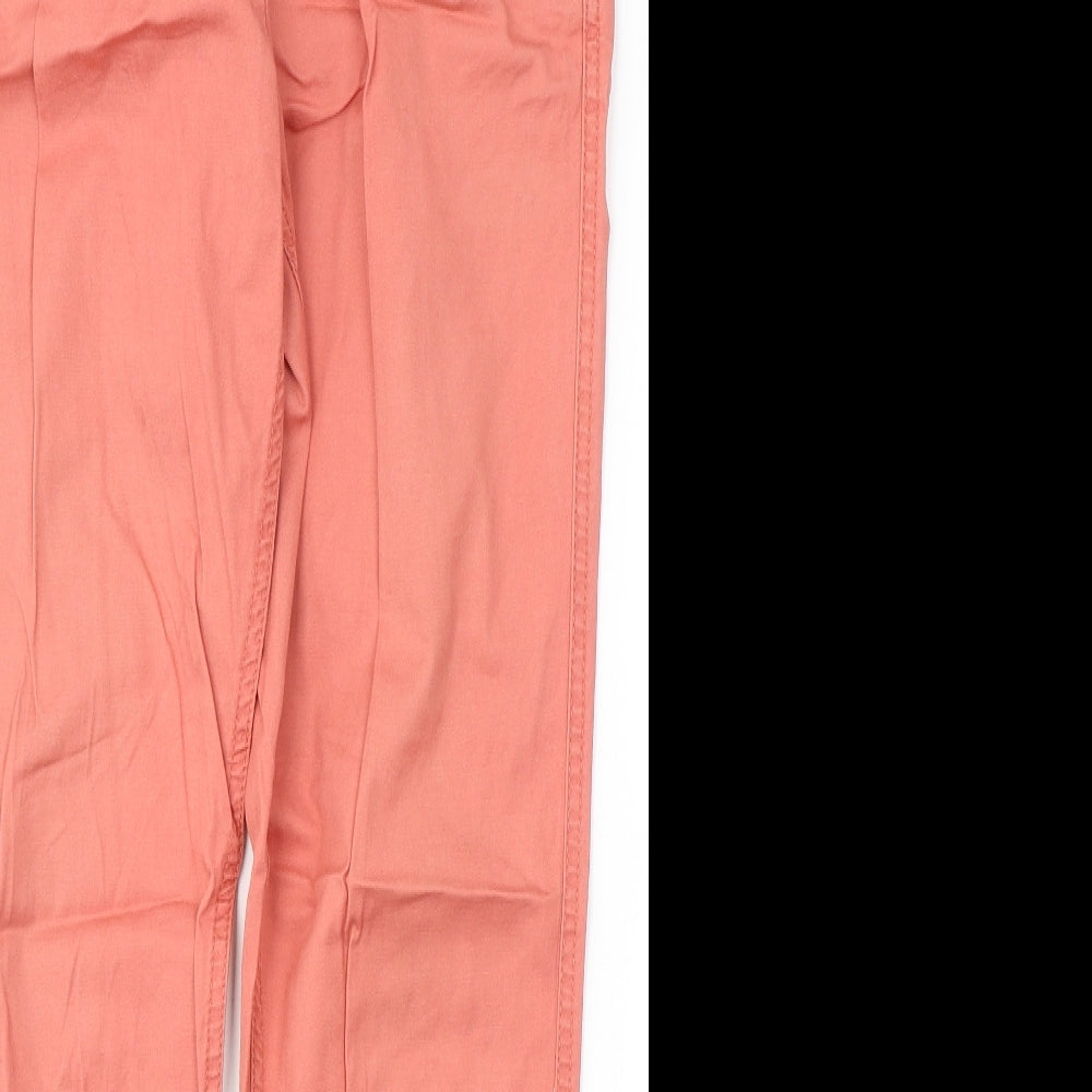 REDOUTE Womens Pink  Cotton Skinny Jeans Size 12 L27.5 in Regular Button