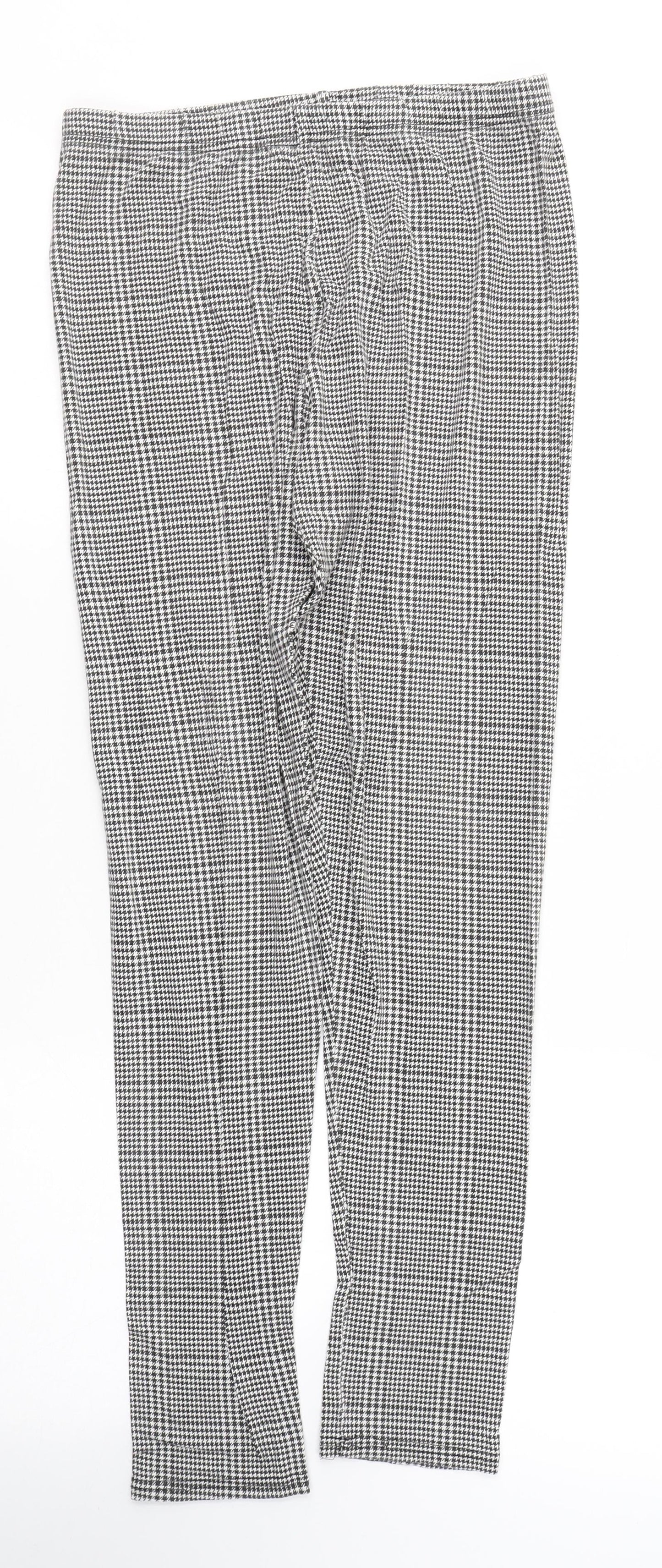 Innocent Womens Black Houndstooth Cotton Capri Leggings Size 12 L28 in