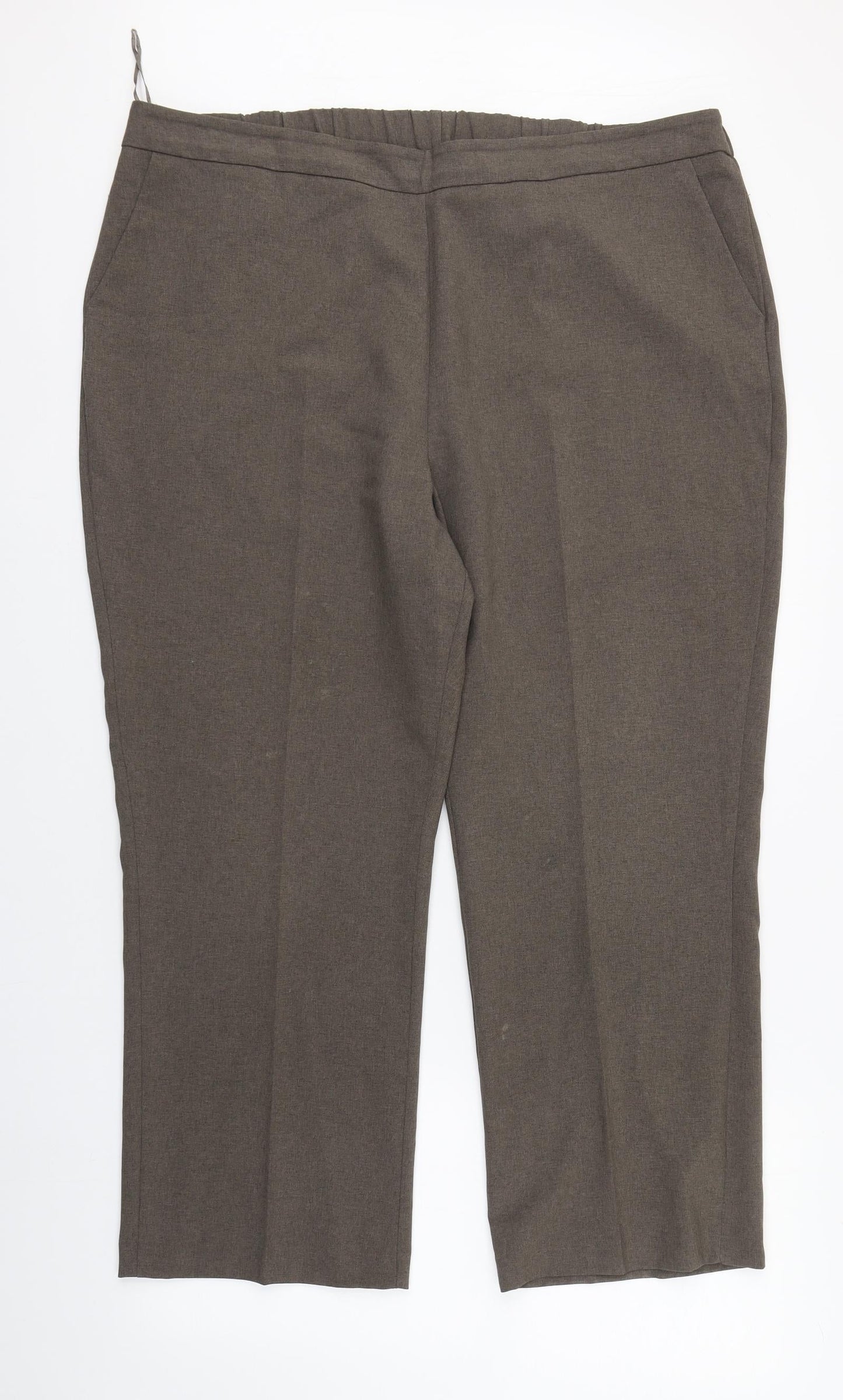 Bonmarché Womens Brown  Polyester Dress Pants Trousers Size 20 L26 in Regular Zip