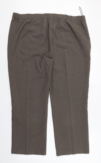 Bonmarché Womens Brown  Polyester Dress Pants Trousers Size 20 L26 in Regular Zip