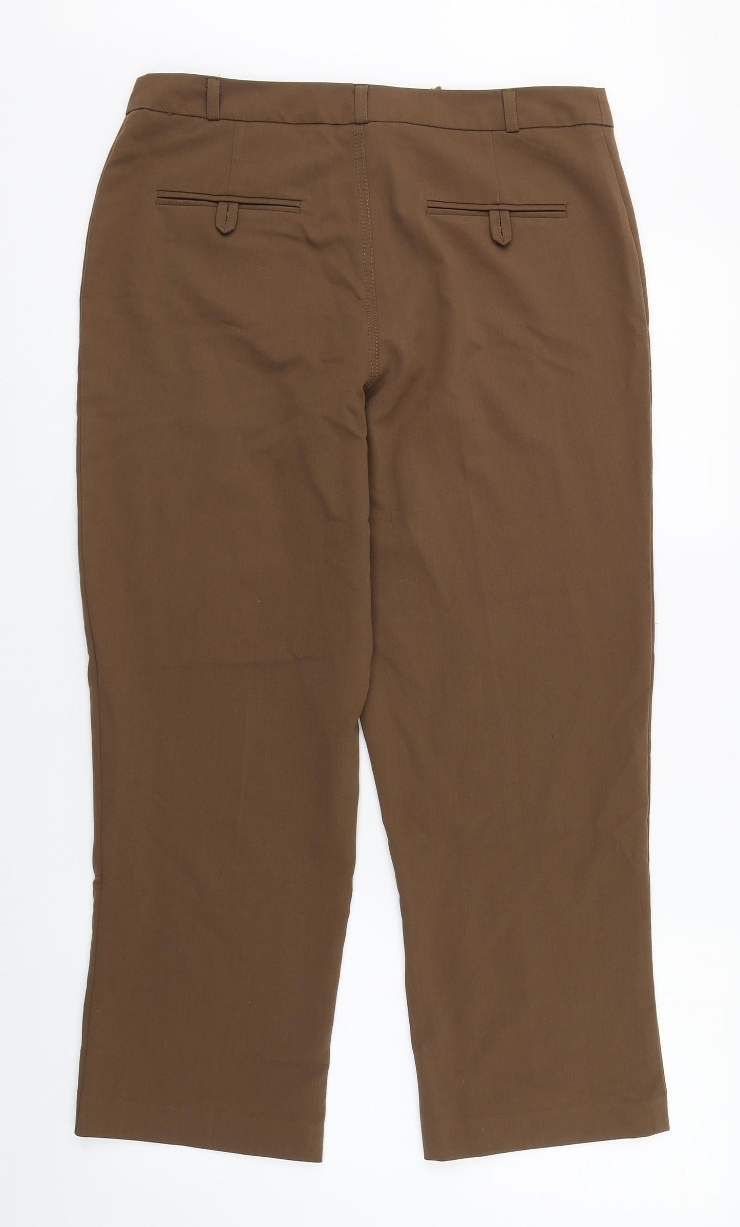 Be Beau Womens Brown  Polyester Trousers  Size 12 L25 in Regular Zip