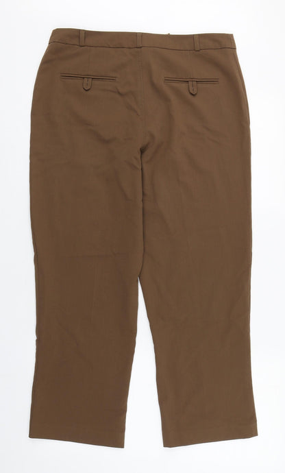 Be Beau Womens Brown  Polyester Trousers  Size 12 L25 in Regular Zip
