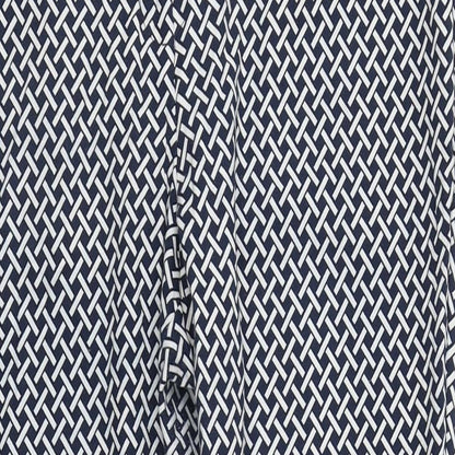 F&F Womens Blue Herringbone Cotton Carrot Trousers Size 12 L27 in Regular Zip