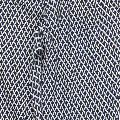 F&F Womens Blue Herringbone Cotton Carrot Trousers Size 12 L27 in Regular Zip