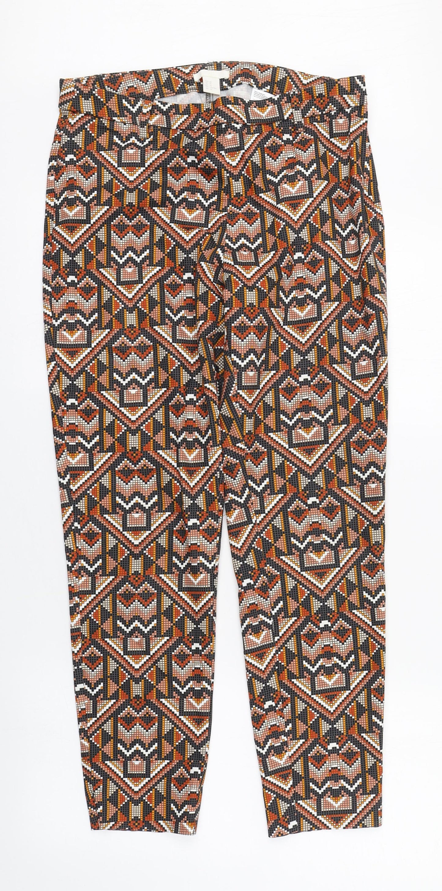 Womens UK Size 10 H&M Regular Fit Carrot Multicoloured Trousers