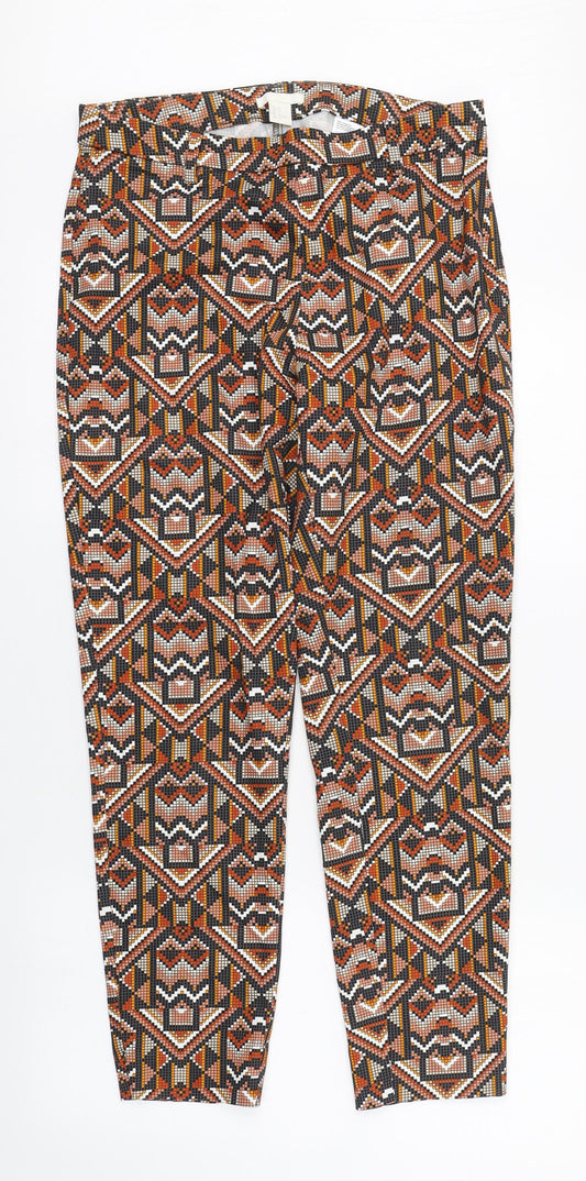 Womens UK Size 10 H&M Regular Fit Carrot Multicoloured Trousers