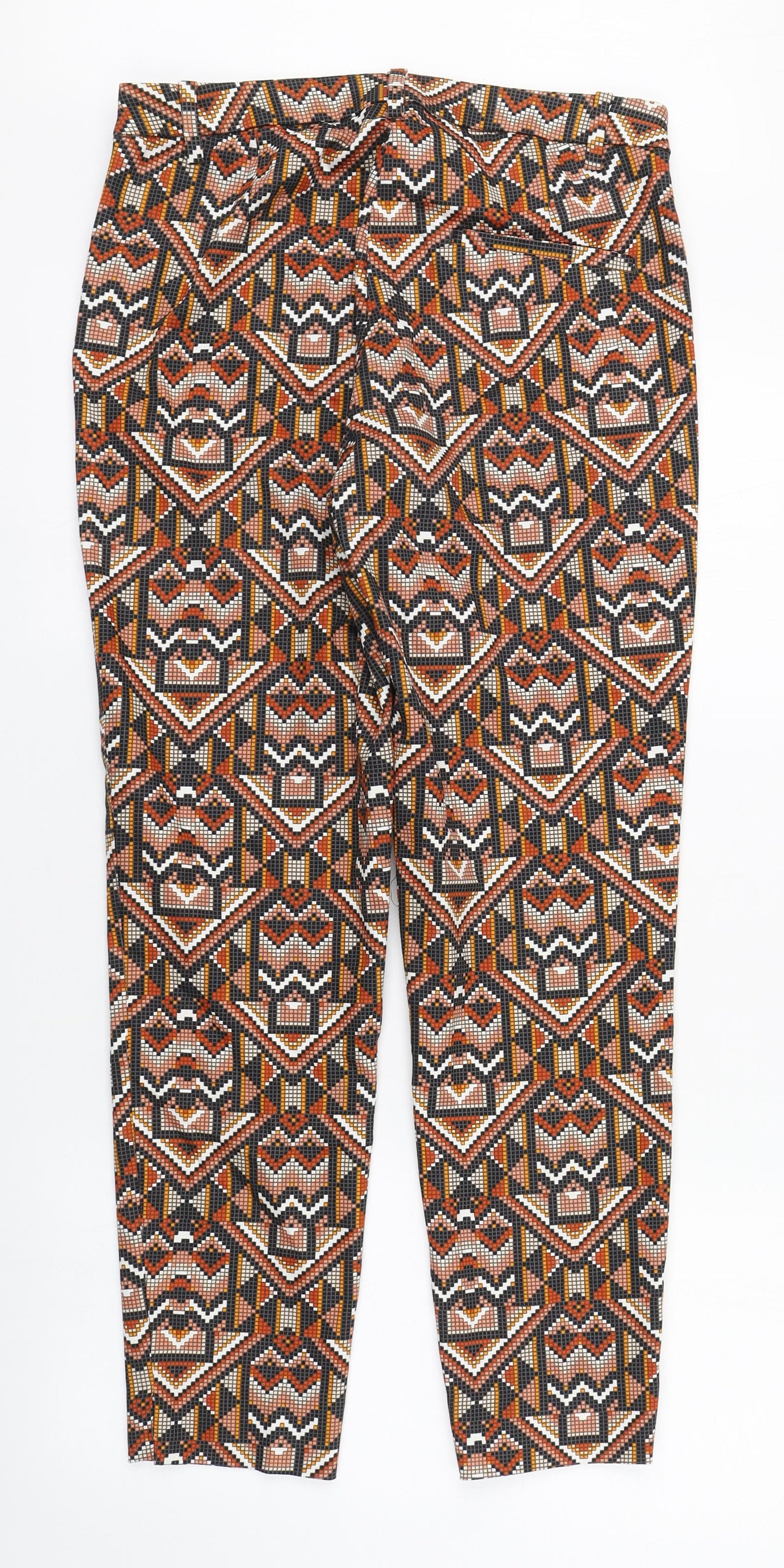 Womens UK Size 10 H&M Regular Fit Carrot Multicoloured Trousers