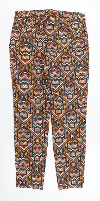 Womens UK Size 10 H&M Regular Fit Carrot Multicoloured Trousers