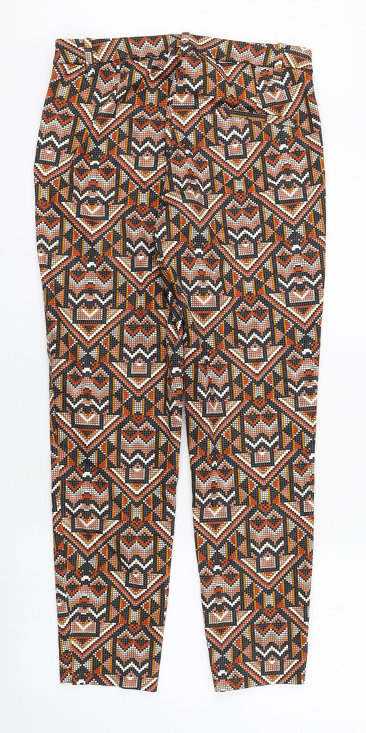 Womens UK Size 10 H&M Regular Fit Carrot Multicoloured Trousers