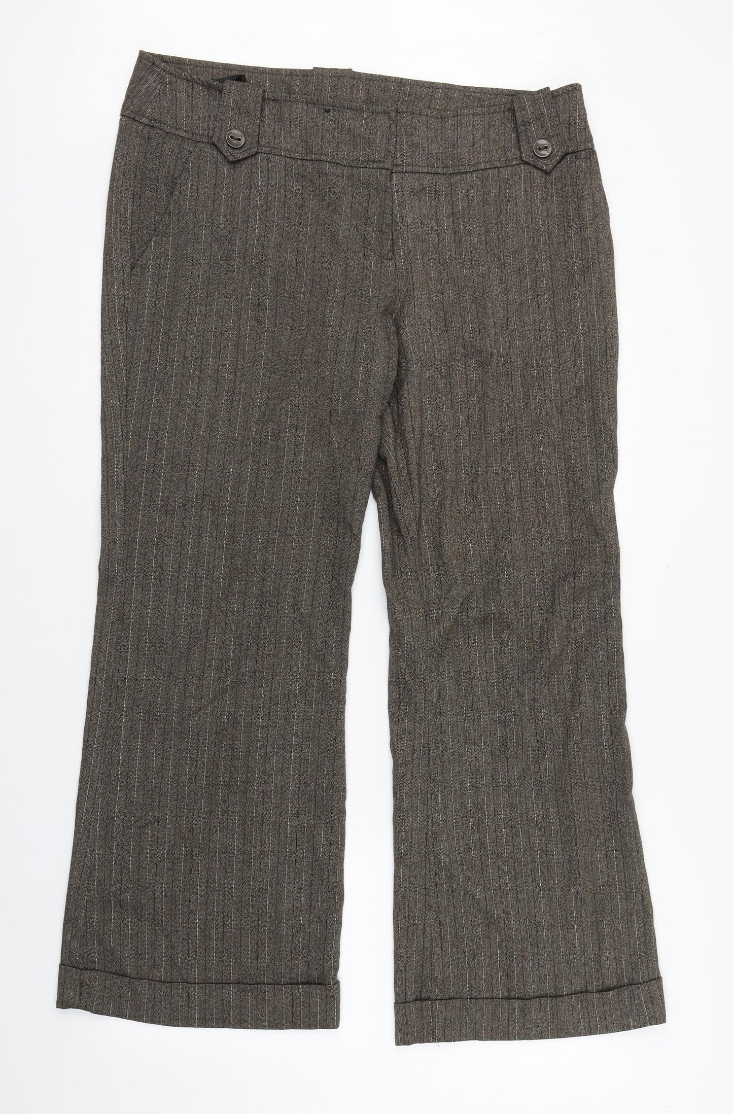 New Look Womens Brown  Polyester Trousers  Size 16 L29 in Regular Zip