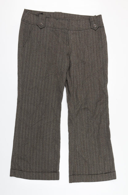 New Look Womens Brown  Polyester Trousers  Size 16 L29 in Regular Zip