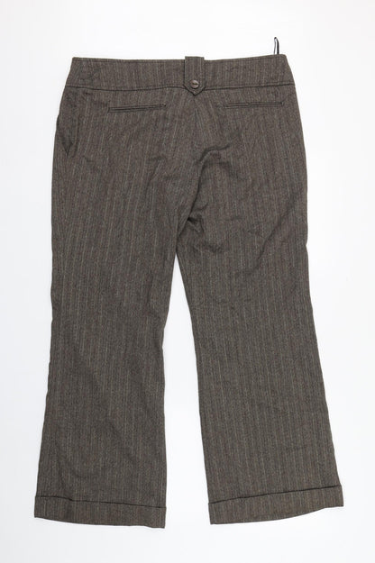 New Look Womens Brown  Polyester Trousers  Size 16 L29 in Regular Zip
