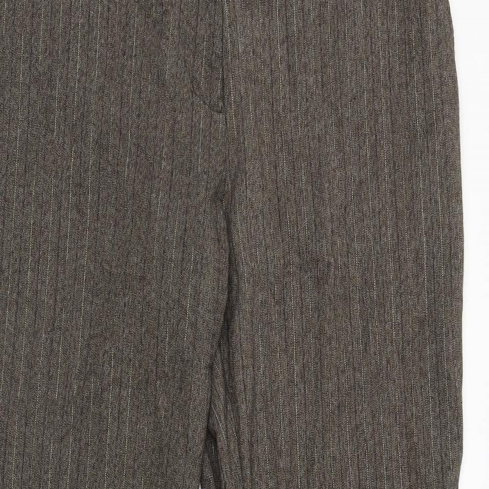 New Look Womens Brown  Polyester Trousers  Size 16 L29 in Regular Zip