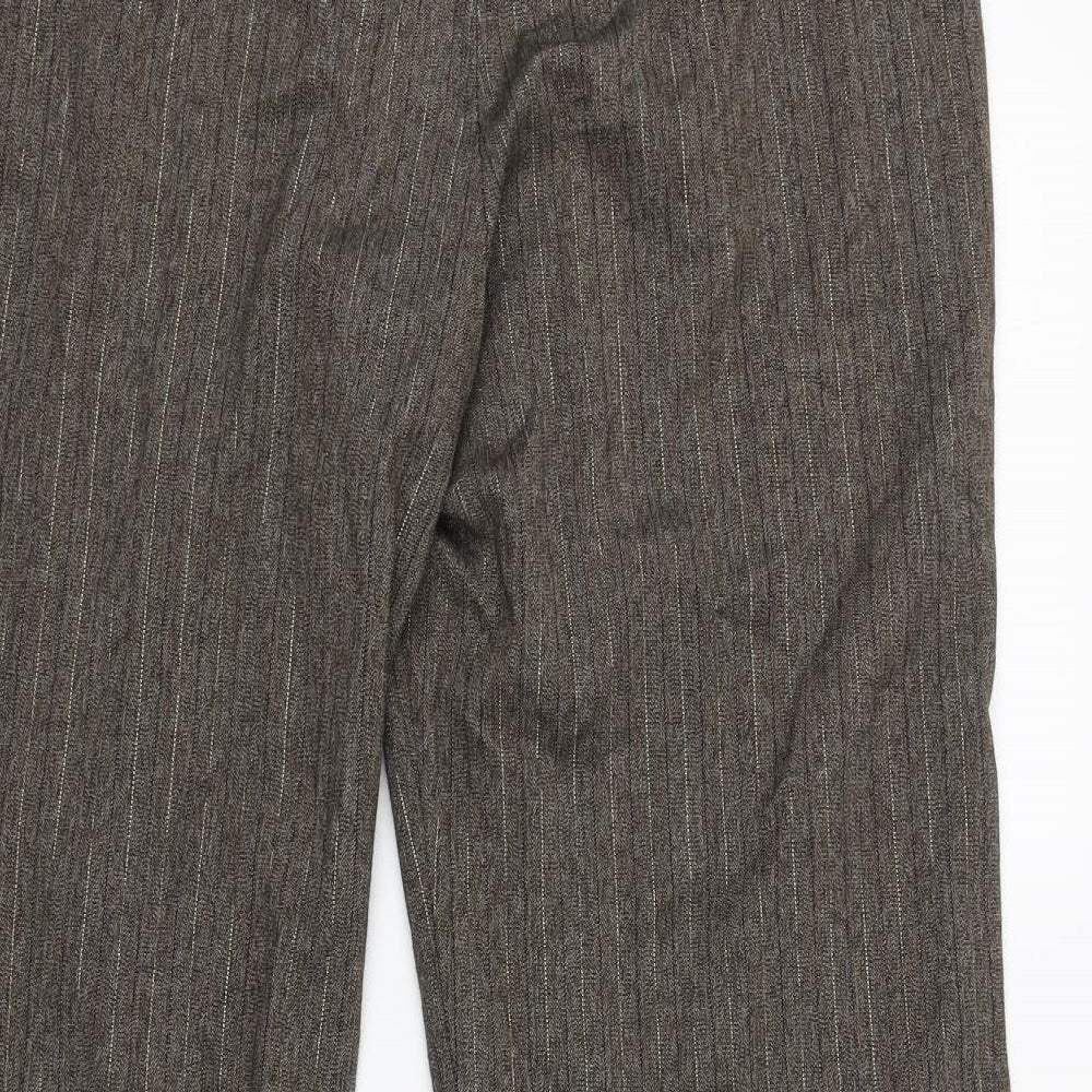New Look Womens Brown  Polyester Trousers  Size 16 L29 in Regular Zip