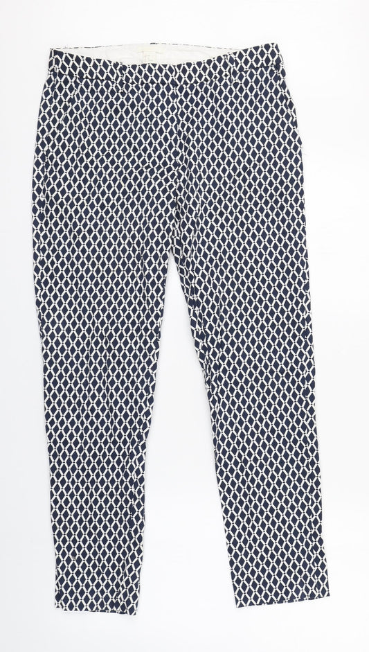 Womens UK Size 10 H&M Regular Fit Carrot Blue Trousers