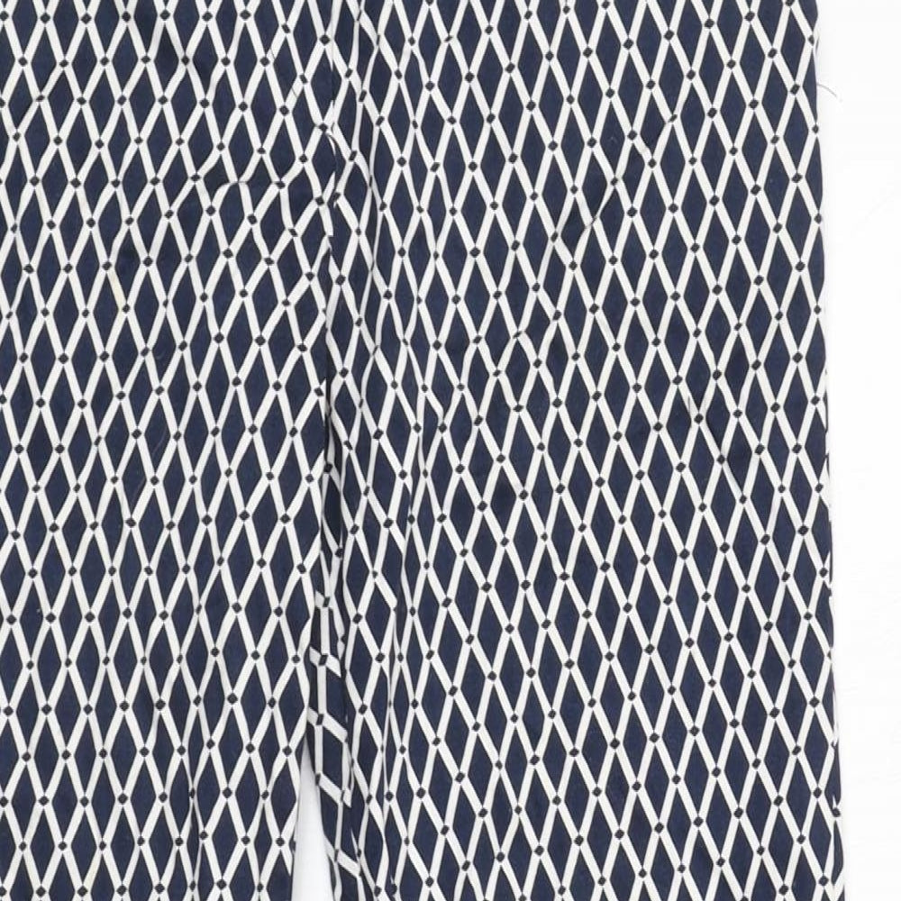 Womens UK Size 10 H&M Regular Fit Carrot Blue Trousers