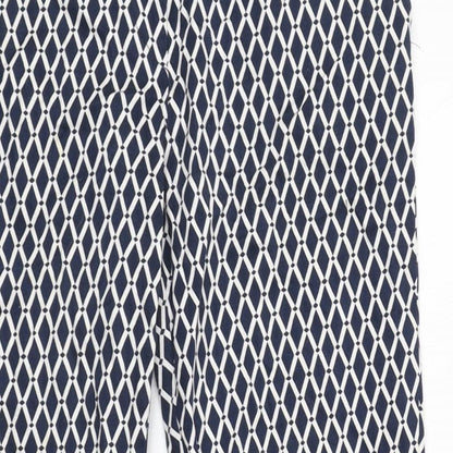 Womens UK Size 10 H&M Regular Fit Carrot Blue Trousers