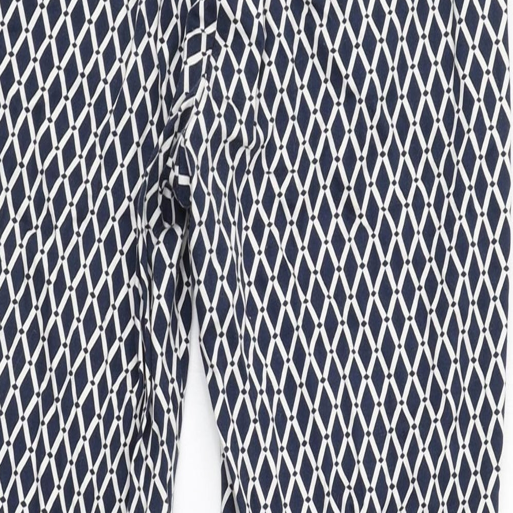 Womens UK Size 10 H&M Regular Fit Carrot Blue Trousers