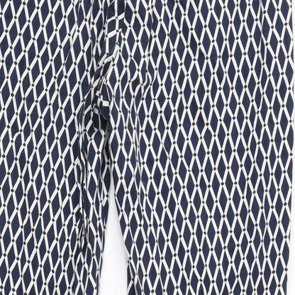 Womens UK Size 10 H&M Regular Fit Carrot Blue Trousers