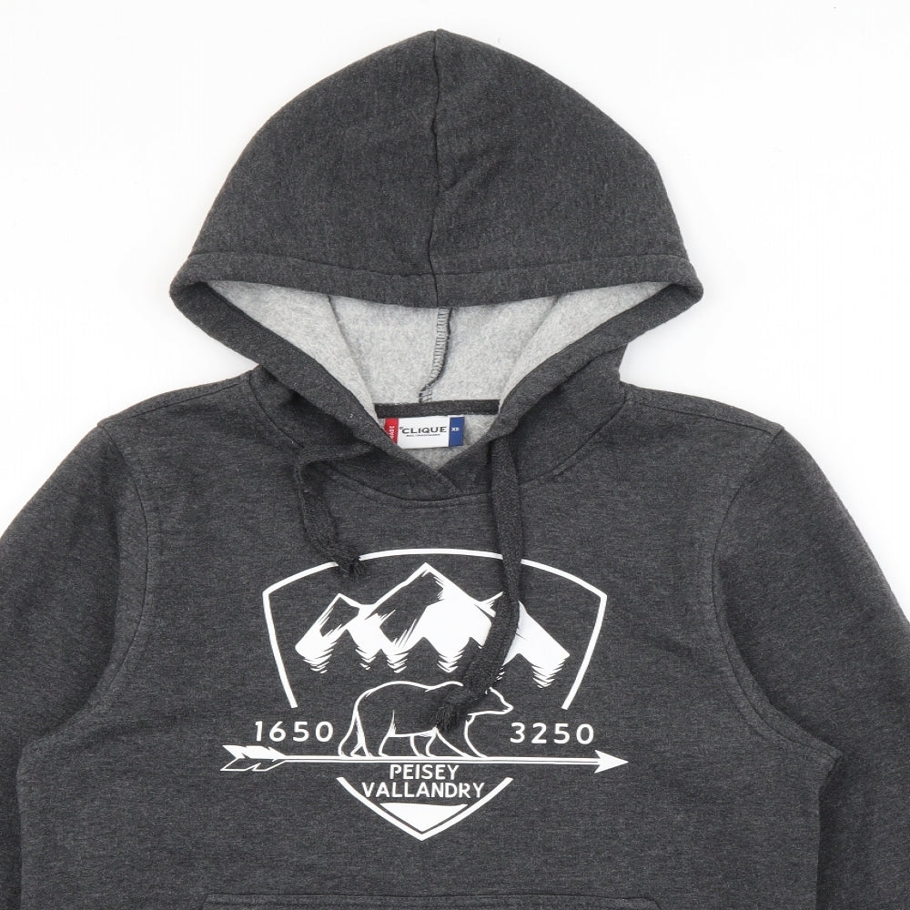 Clique Womens Grey  Polyester Pullover Hoodie Size XS   - Bear Peisey Vallandry