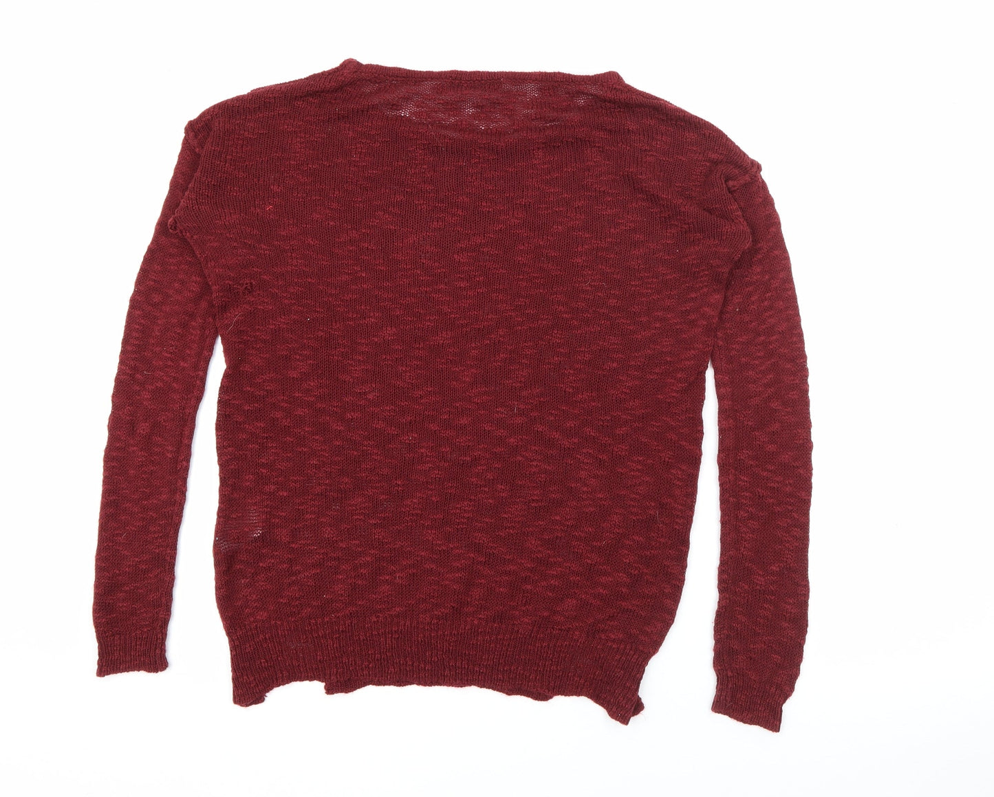 Glamerous Womens Red Boat Neck  Acrylic Pullover Jumper Size S