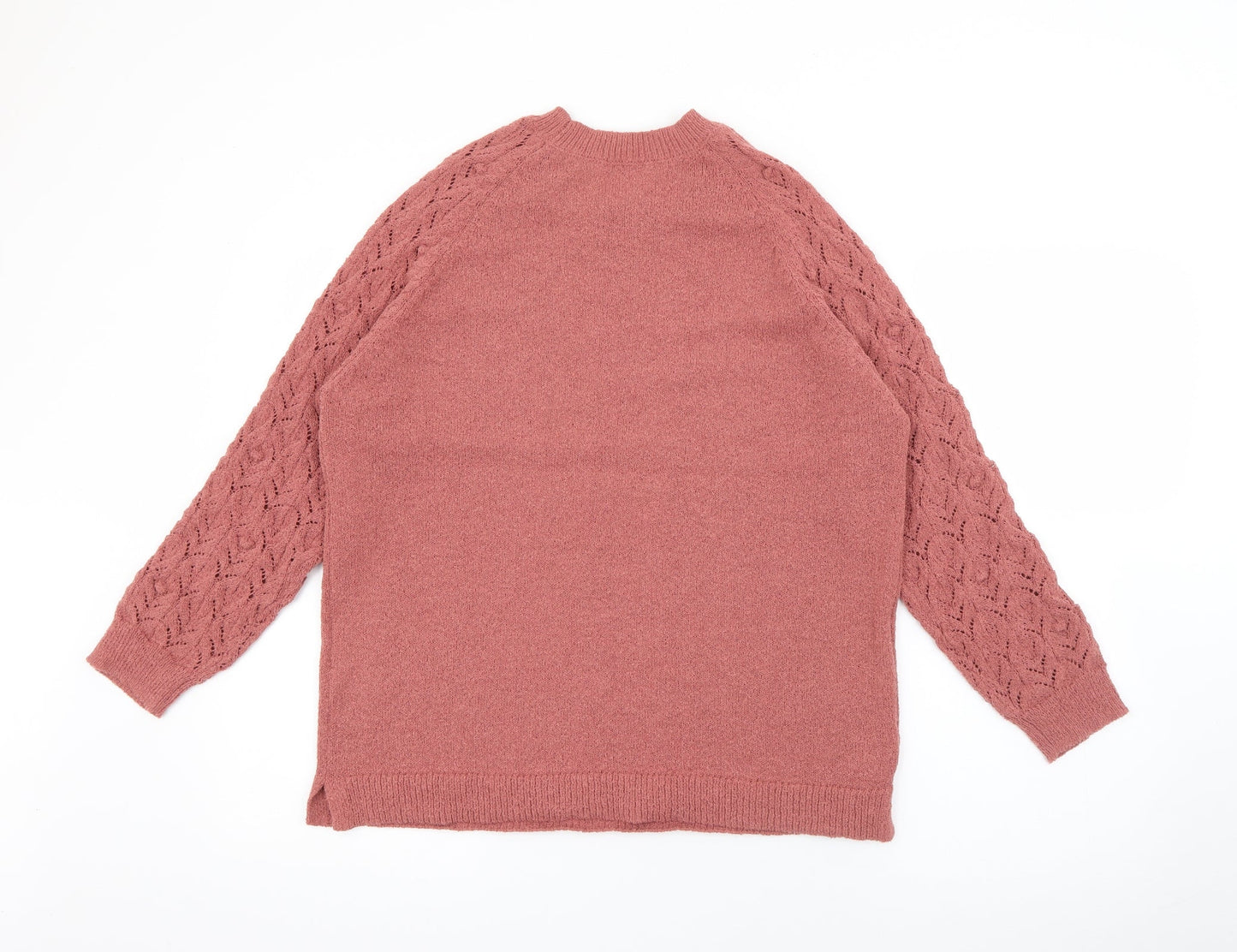 TU Womens Red Crew Neck  Polyester Pullover Jumper Size 14