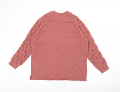 TU Womens Red Crew Neck  Polyester Pullover Jumper Size 14