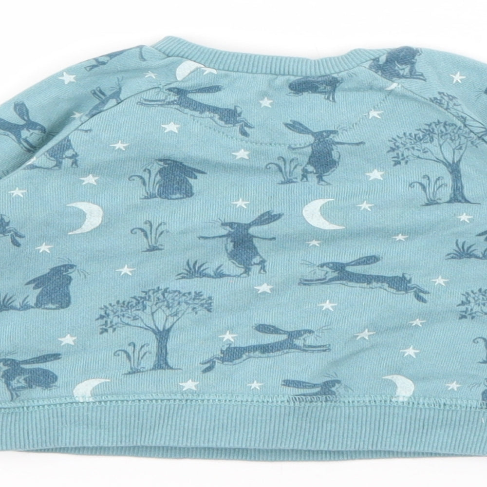 TU Baby Blue Geometric Cotton Pullover Jumper Size 0-3 Months  Snap