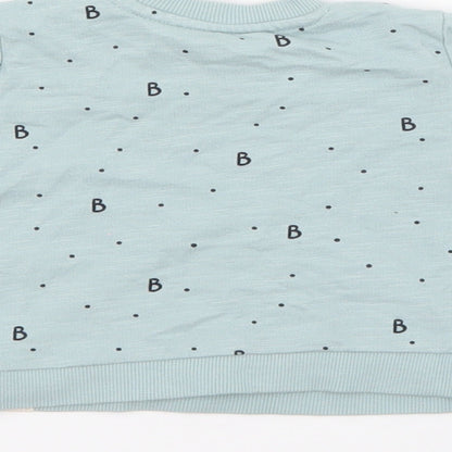 George Baby Black Geometric Cotton Pullover Jumper Size 0-3 Months  Snap