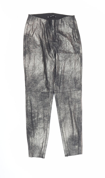 Womens UK Size XS Zara  Pedal Pusher Gold Leggings