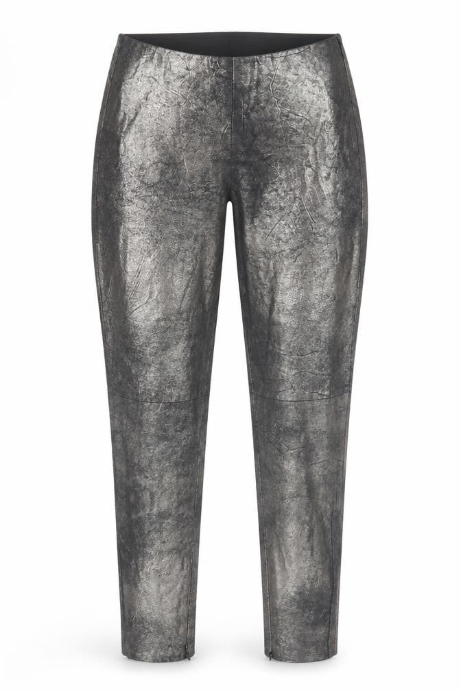Front view of Zara women’s gold polyester pedal pusher leggings, size XS, 27-inch leg