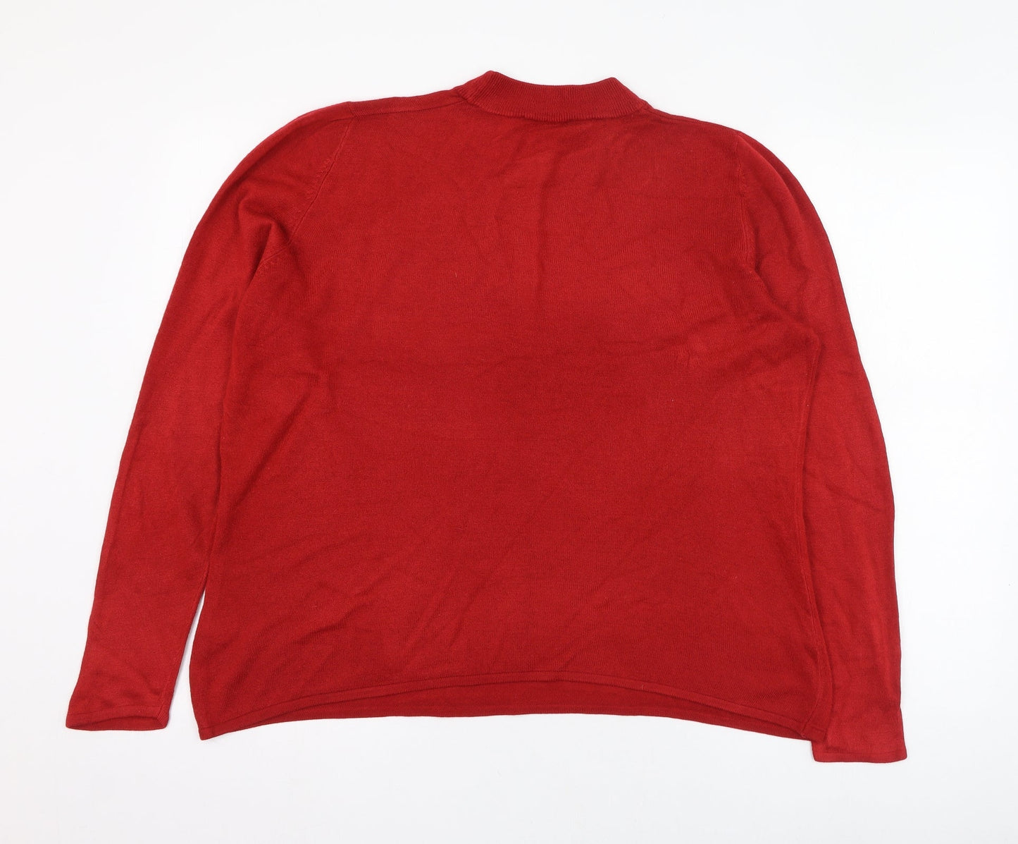 Womens UK Size 16 Preworn Red Pullover Jumper