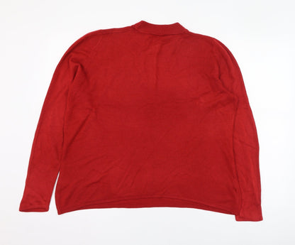 Womens UK Size 16 Preworn Red Pullover Jumper
