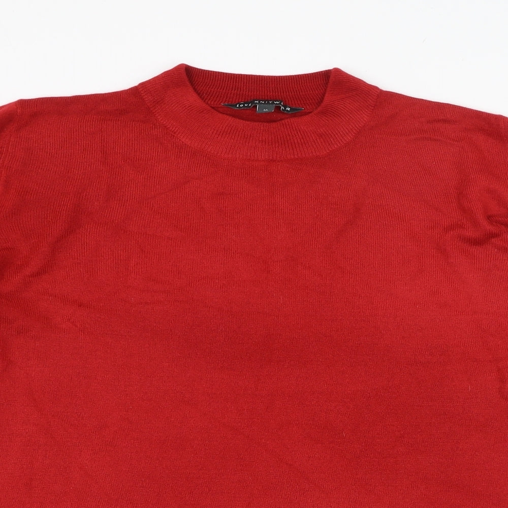Womens UK Size 16 Preworn Red Pullover Jumper