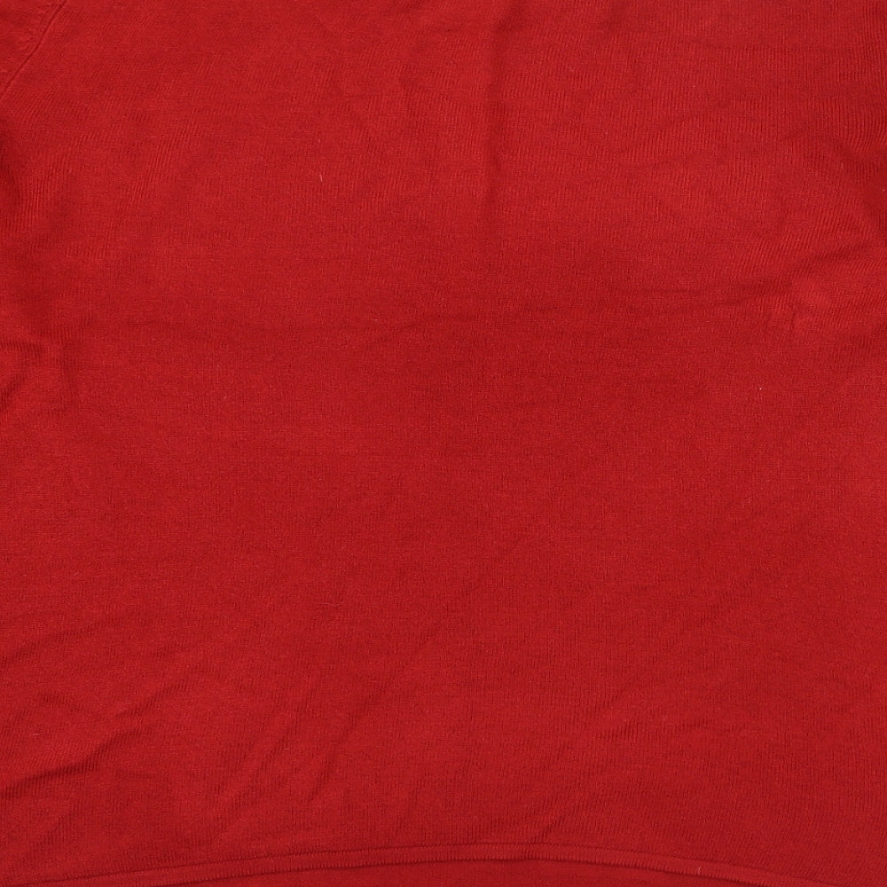 Womens UK Size 16 Preworn Red Pullover Jumper