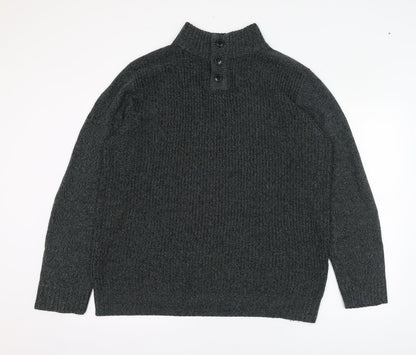 George Womens Green Mock Neck  Acrylic Pullover Jumper Size L