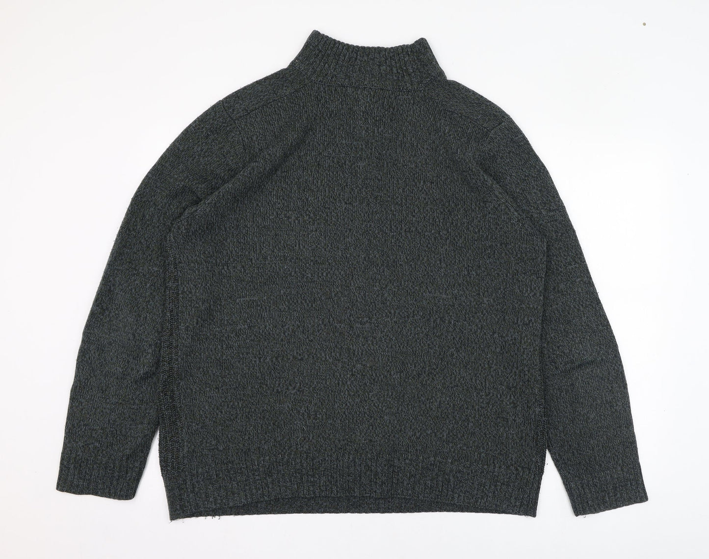 George Womens Green Mock Neck  Acrylic Pullover Jumper Size L