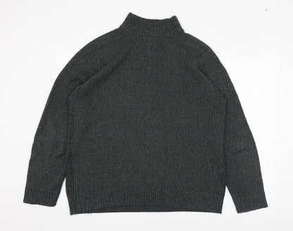 George Womens Green Mock Neck  Acrylic Pullover Jumper Size L