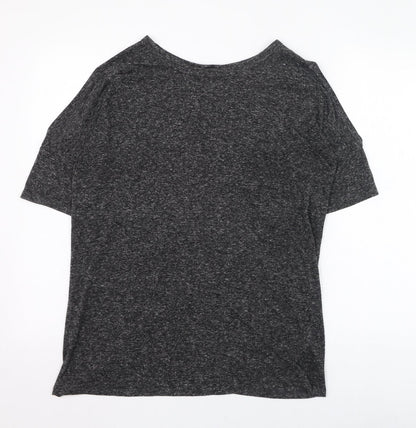 Womens UK Size 12 New Look Grey Basic T-Shirt