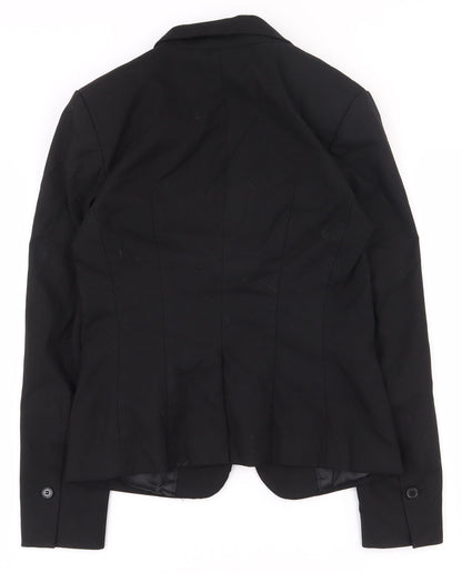 H&M Womens Black  Polyester Jacket Suit Jacket Size 10   - Shoulder Pads