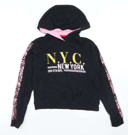 Studio Girls Black  Cotton Pullover Hoodie Size 12-13 Years