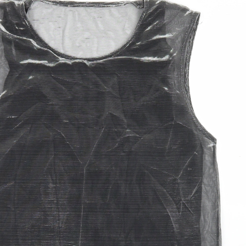 Womens UK Size 12 NEXT Silver Basic Tank