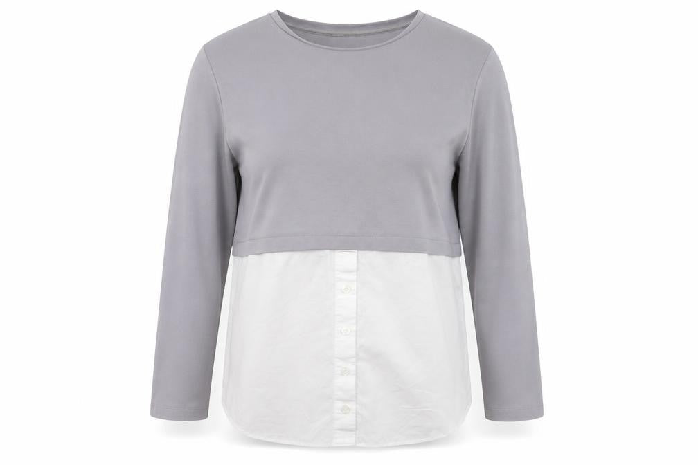 Womens UK Size M Gallery Grey Basic Blouse