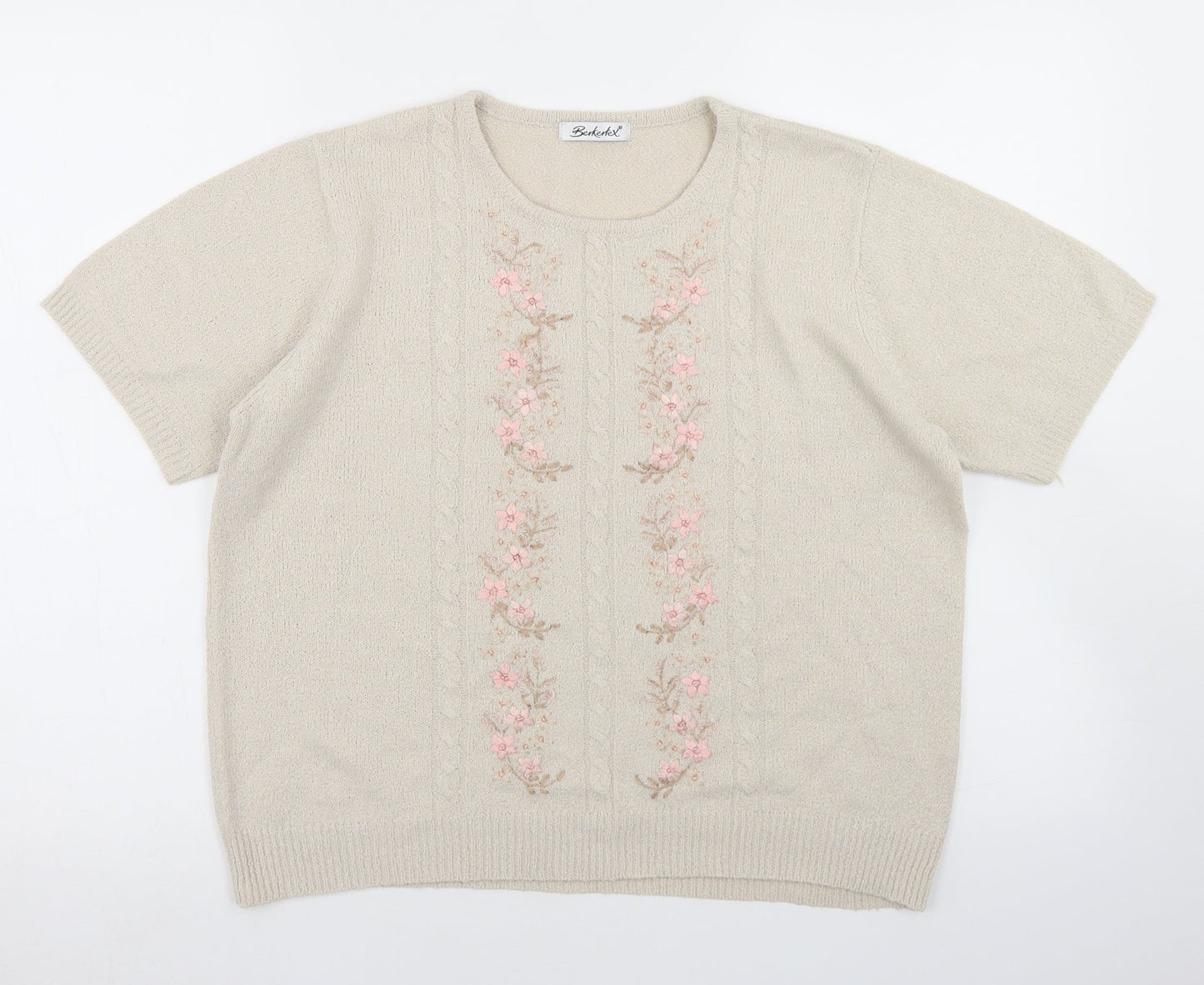 Womens UK Size 14 Berkertex Beige Pullover Jumper
