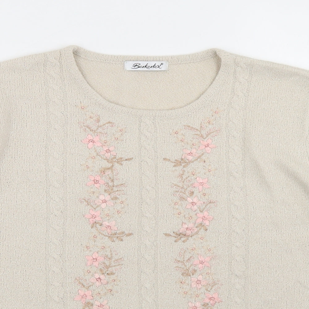 Womens UK Size 14 Berkertex Beige Pullover Jumper
