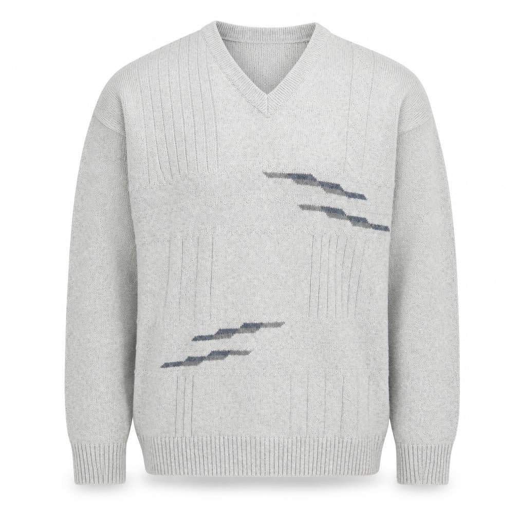 Mens UK Size L Carson Grey Pullover Jumper