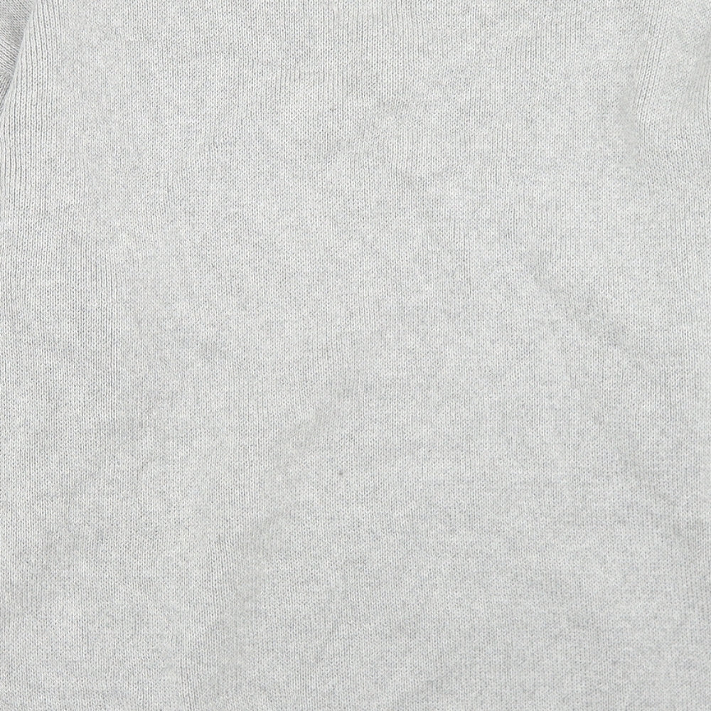 Carson Mens Grey V-Neck  Cotton Pullover Jumper Size L