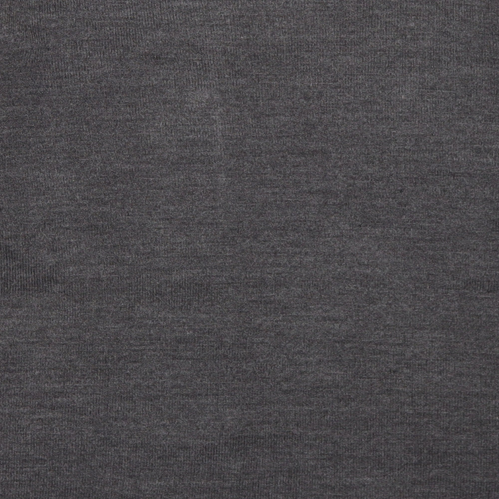 Autonomy Womens Grey Round Neck Check Acrylic Pullover Jumper Size M